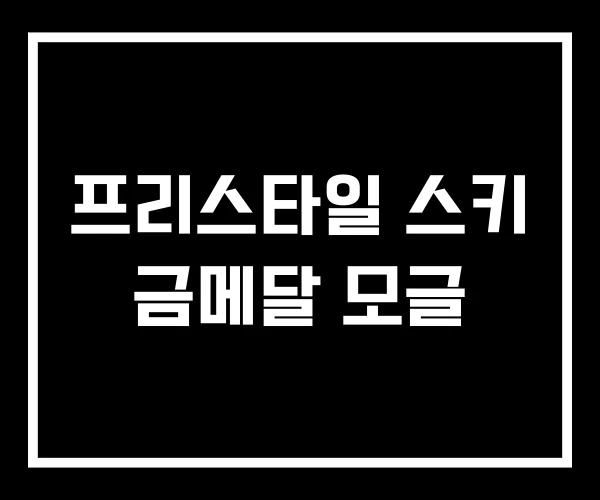 프리스타일 스키 금메달 모글