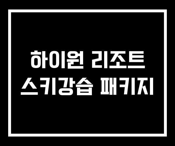 하이원 리조트 스키강습 패키지 하이원 리조트 스키강습 패키지