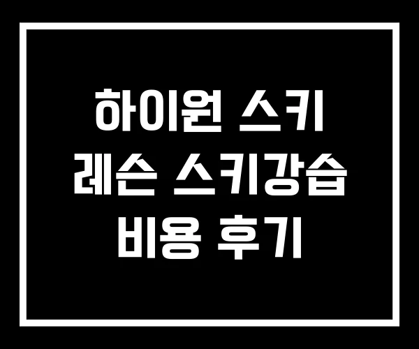 하이원 스키 레슨 스키강습 비용 후기