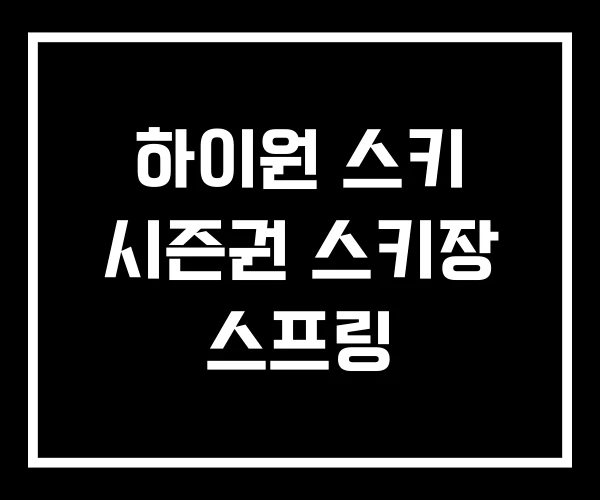 하이원 스키 시즌권 스키장 스프링