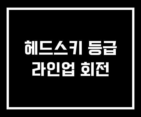 헤드스키 등급 라인업 회전