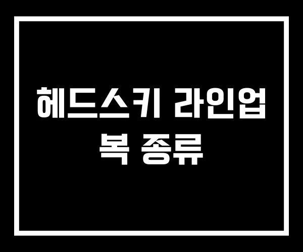 헤드스키 라인업 복 종류