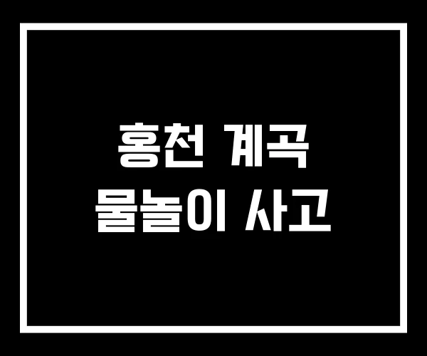 홍천 계곡 물놀이 사고 홍천 계곡 물놀이 사고