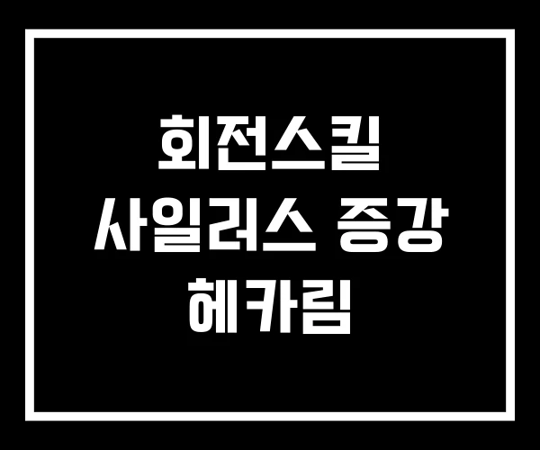 회전스킬 사일러스 증강 헤카림 회전스킬 사일러스 증강 헤카림