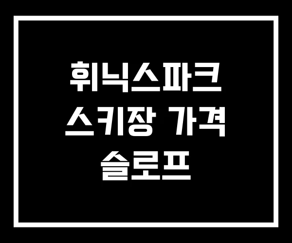 휘닉스파크 스키장 가격 슬로프
