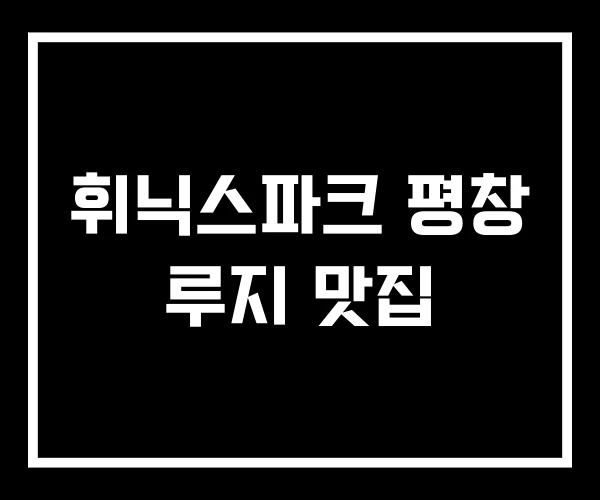 휘닉스파크 평창 루지 맛집