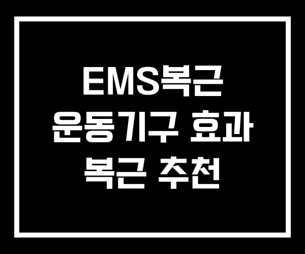 EMS복근 운동기구 효과 복근 추천