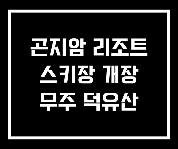 곤지암 리조트 스키장 개장 무주 덕유산