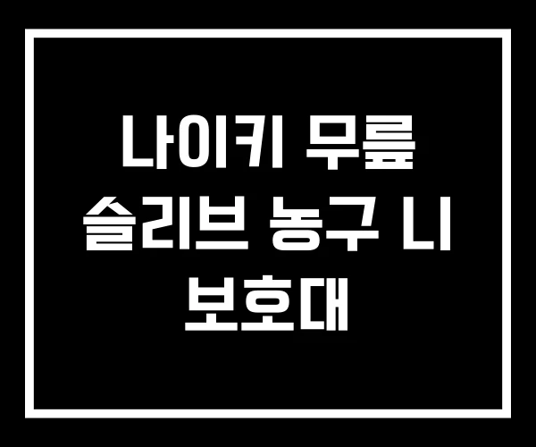 나이키 무릎 슬리브 농구 니 보호대