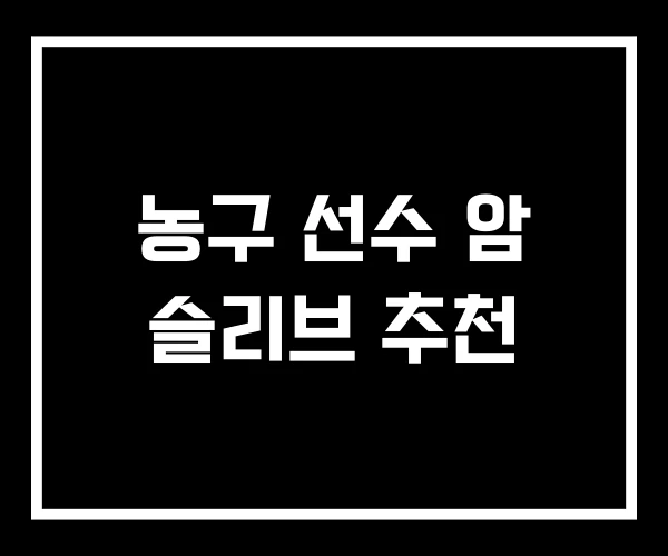 농구 선수 암 슬리브 추천 농구 선수 암 슬리브 추천