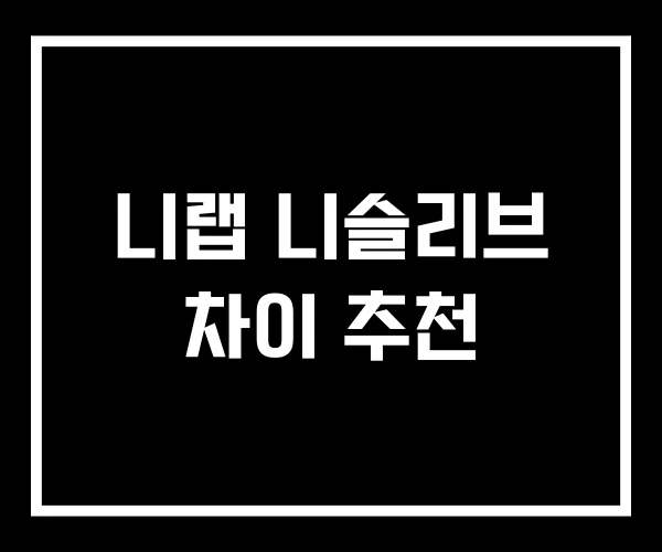 니랩 니슬리브 차이 추천 니랩 니슬리브 차이 추천