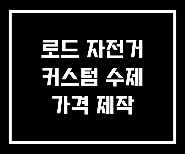 로드 자전거 커스텀 수제 가격 제작