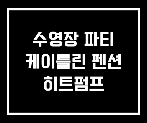 수영장 파티 케이틀린 펜션 히트펌프