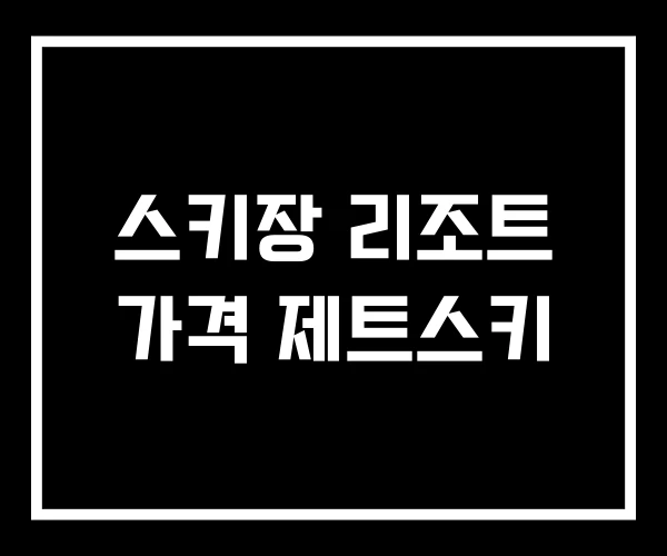스키장 리조트 가격 제트스키