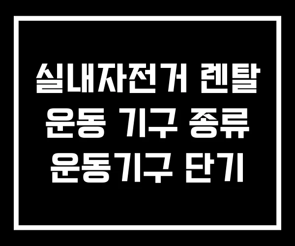 실내자전거 렌탈 운동 기구 종류 운동기구 단기