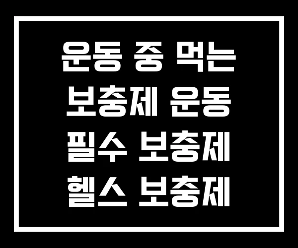 운동 중 먹는 보충제 운동 필수 보충제 헬스 보충제 종류