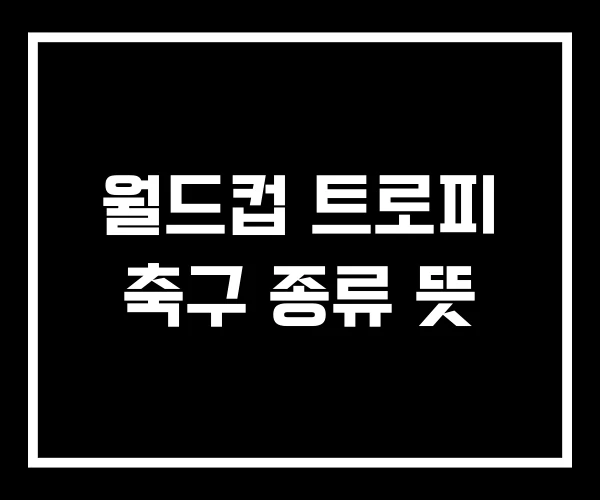 월드컵 트로피 축구 종류 뜻