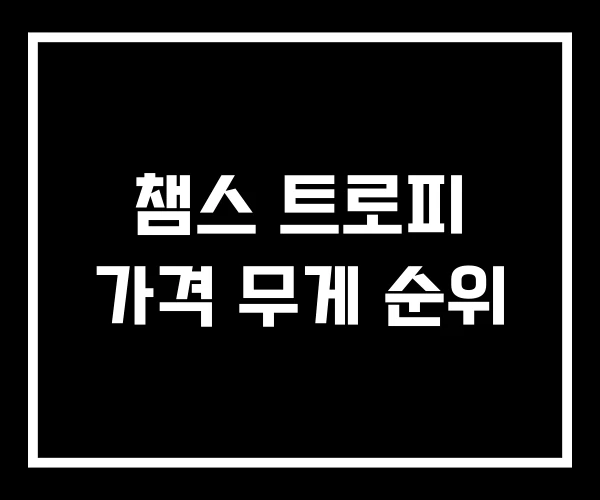 챔스 트로피 가격 무게 순위