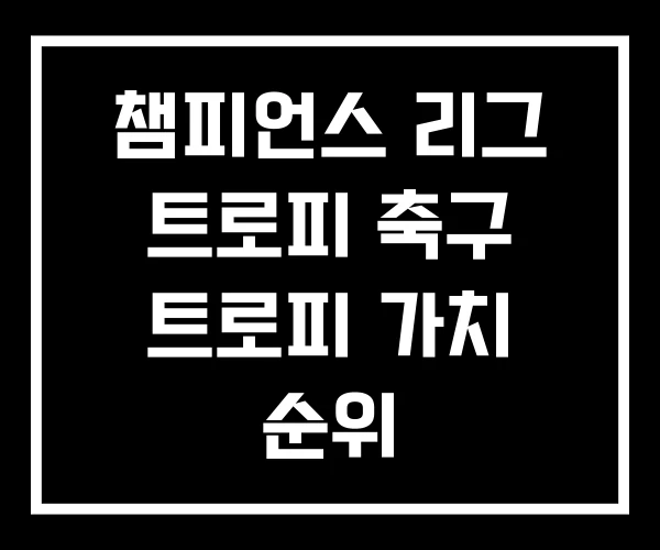 챔피언스 리그 트로피 축구 트로피 가치 순위