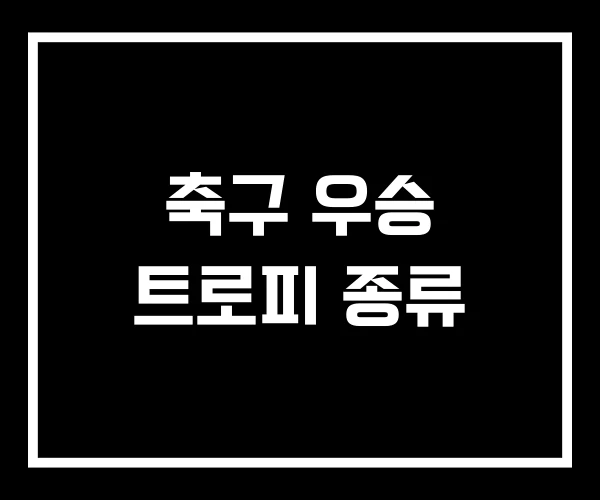 축구 우승 트로피 종류