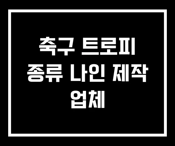 축구 트로피 종류 나인 제작 업체