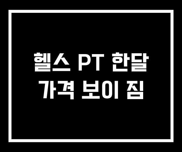 헬스 PT 한달 가격 보이 짐