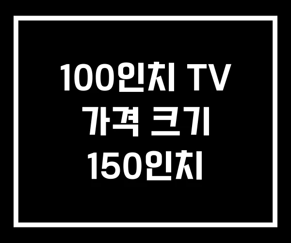 100인치 TV 가격 크기 150인치