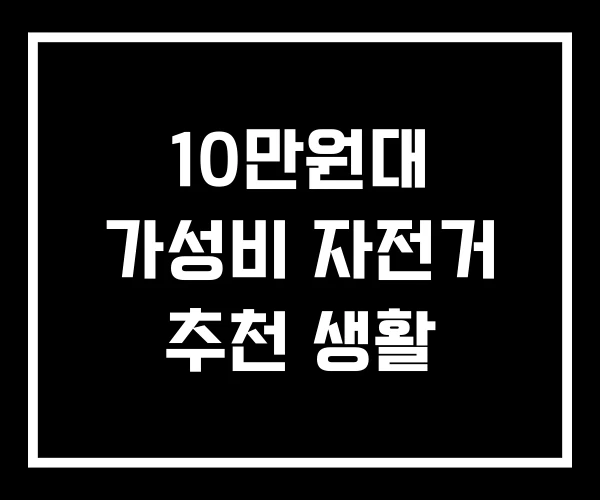 10만원대 가성비 자전거 추천 생활