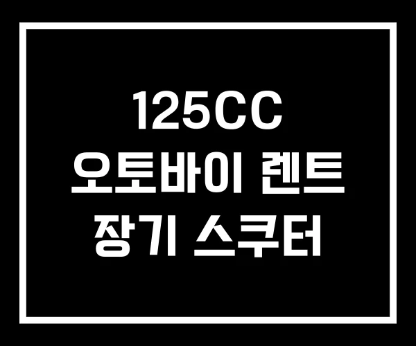 125CC 오토바이 렌트 장기 스쿠터 125CC 오토바이 렌트 장기 스쿠터