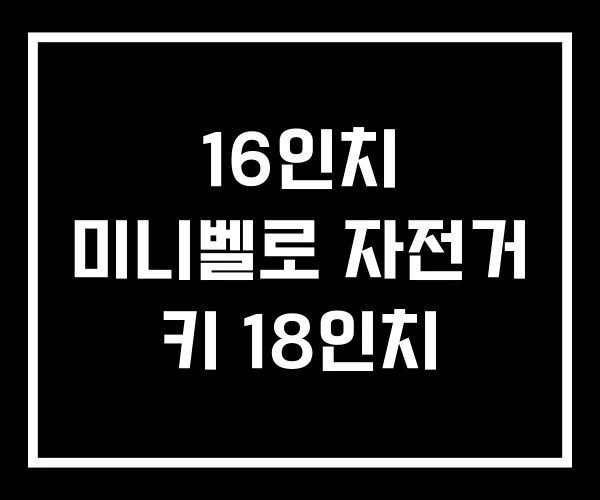 16인치 미니벨로 자전거 키 18인치 16인치 미니벨로 자전거 키 18인치