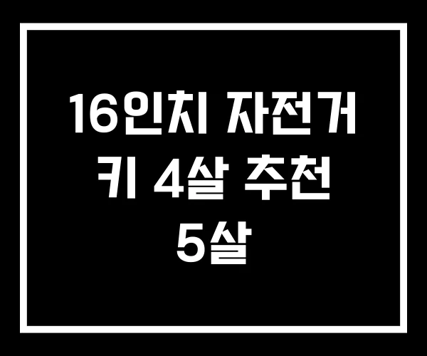 16인치 자전거 키 4살 추천 5살 16인치 자전거 키 4살 추천 5살