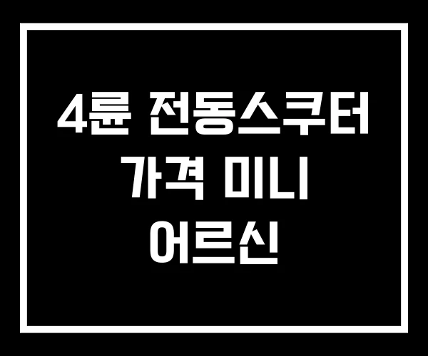 4륜 전동스쿠터 가격 미니 어르신