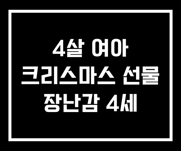 4살 여아 크리스마스 선물 장난감 4세 4살 여아 크리스마스 선물 장난감 4세