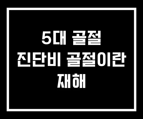 5대 골절 진단비 골절이란 재해