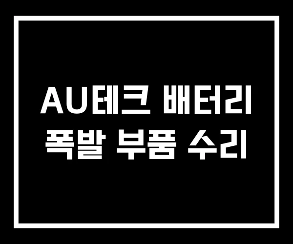 AU테크 배터리 폭발 부품 수리