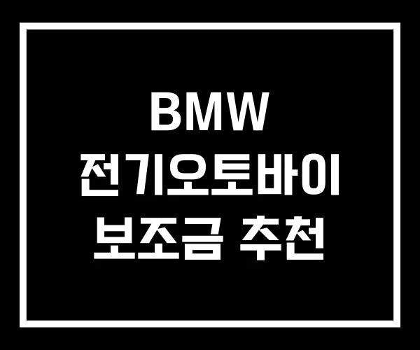 BMW 전기오토바이 보조금 추천 BMW 전기오토바이 보조금 추천