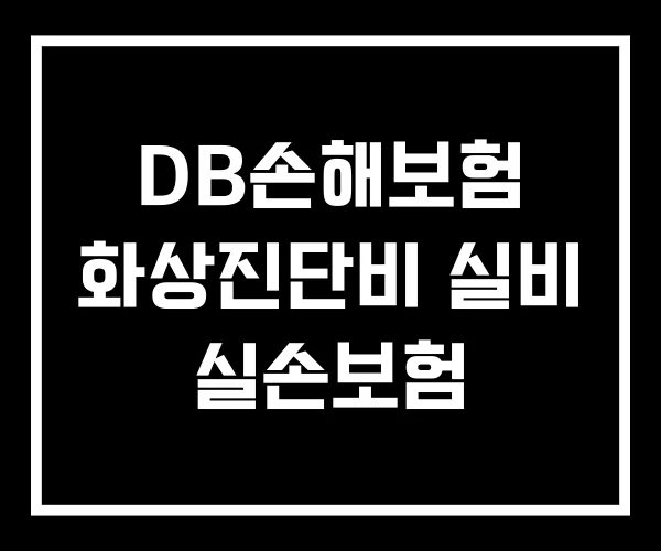 DB손해보험 화상진단비 실비 실손보험
