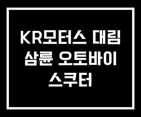 KR모터스 대림 삼륜 오토바이 스쿠터