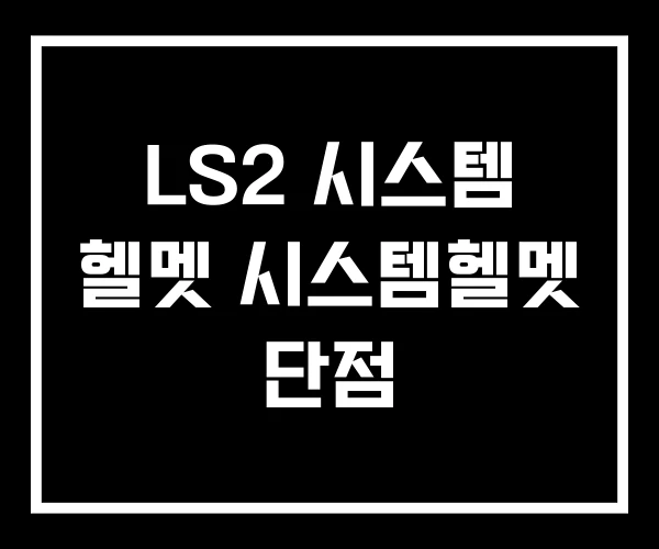 LS2 시스템 헬멧 시스템헬멧 단점 LS2 시스템 헬멧 시스템헬멧 단점
