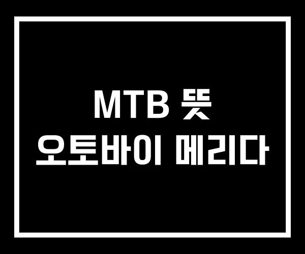 MTB 뜻 오토바이 메리다 MTB 뜻 오토바이 메리다
