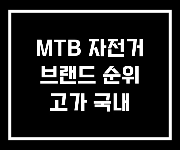 MTB 자전거 브랜드 순위 고가 국내