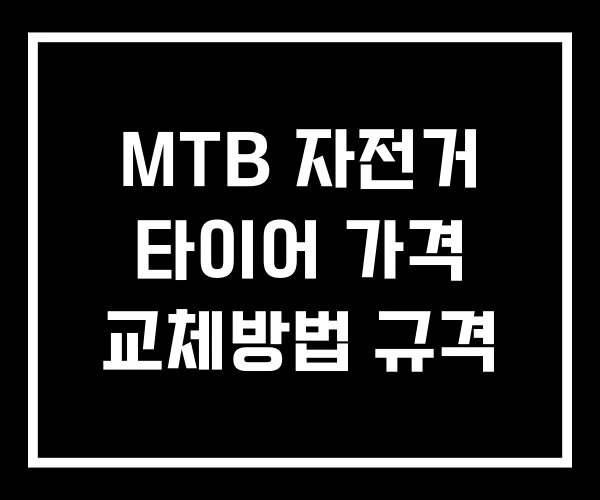 MTB 자전거 타이어 가격 교체방법 규격