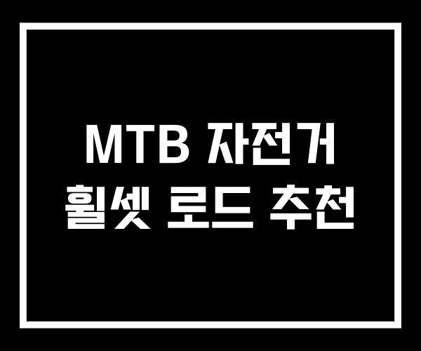 MTB 자전거 휠셋 로드 추천