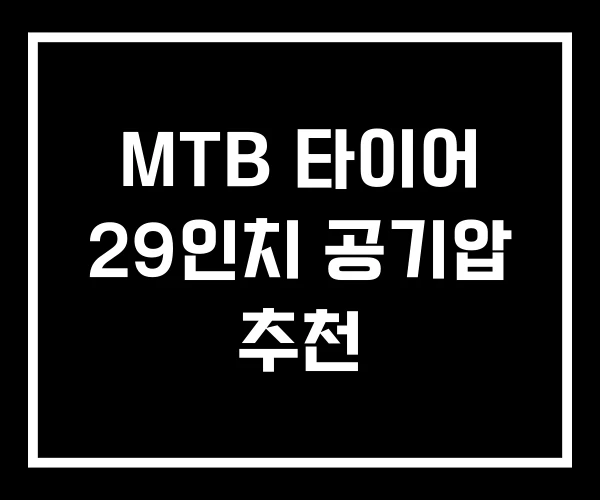 MTB 타이어 29인치 공기압 추천 MTB 타이어 29인치 공기압 추천