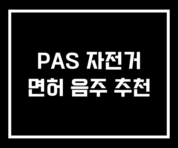 PAS 자전거 면허 음주 추천 PAS 자전거 면허 음주 추천