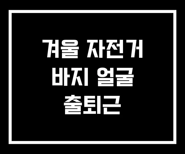 겨울 자전거 바지 얼굴 출퇴근 겨울 자전거 바지 얼굴 출퇴근