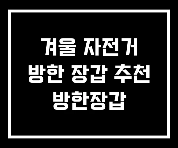 겨울 자전거 방한 장갑 추천 방한장갑