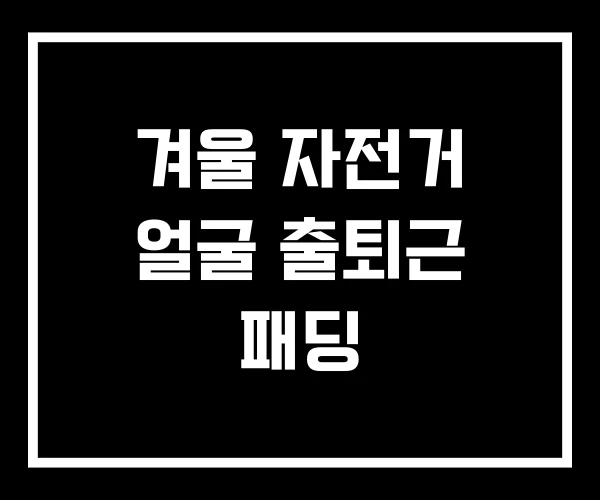 겨울 자전거 얼굴 출퇴근 패딩