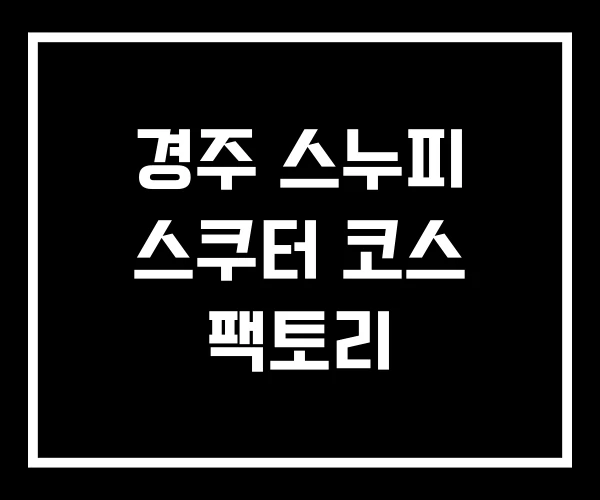 경주 스누피 스쿠터 코스 팩토리