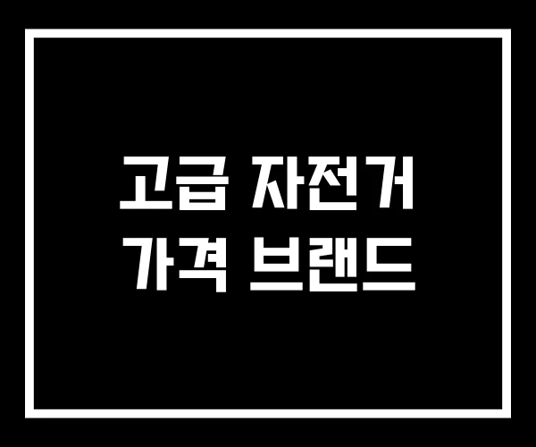고급 자전거 가격 브랜드